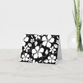 CARTÃO DE AGRADECIMENTO HULA HAWAIANA (HIBISCO) PRETA