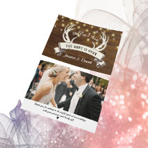 Hunt está sobre a foto de casamento do Antler sobr