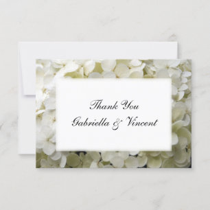 Cartão De Agradecimento Hydrangea branco que Wedding o obrigado liso você