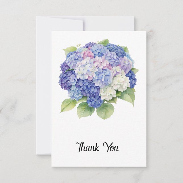Cartão de Agradecimento Hydrangea Flat (Frente)