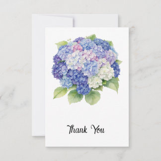 Cartão de Agradecimento Hydrangea Flat