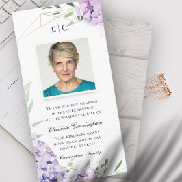 Cartão De Agradecimento Hydrangea Lilac Floral Memorial