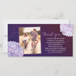 Cartão De Agradecimento Hydrangeas Deep Purple Casamento Foto Muito Obriga