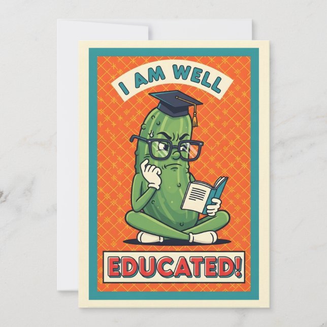 Cartão De Agradecimento I Am Well Educated funny pickle smart veggie (Frente)
