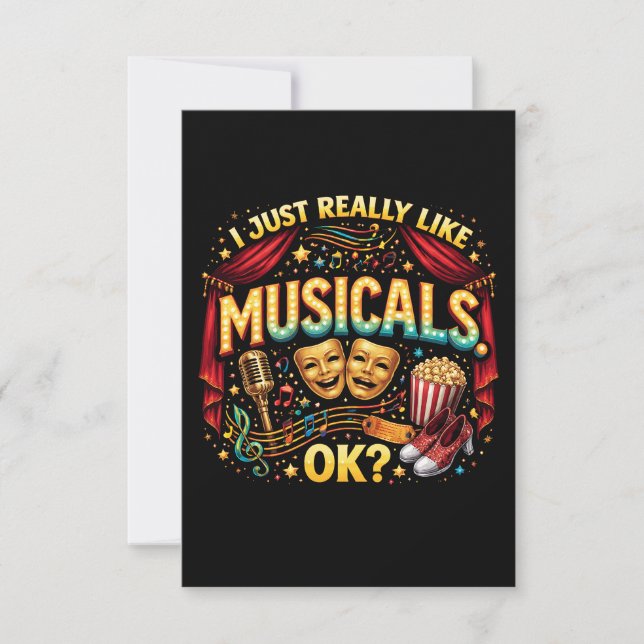 Cartão De Agradecimento I Just Really Like Musicals, OK? (Frente)