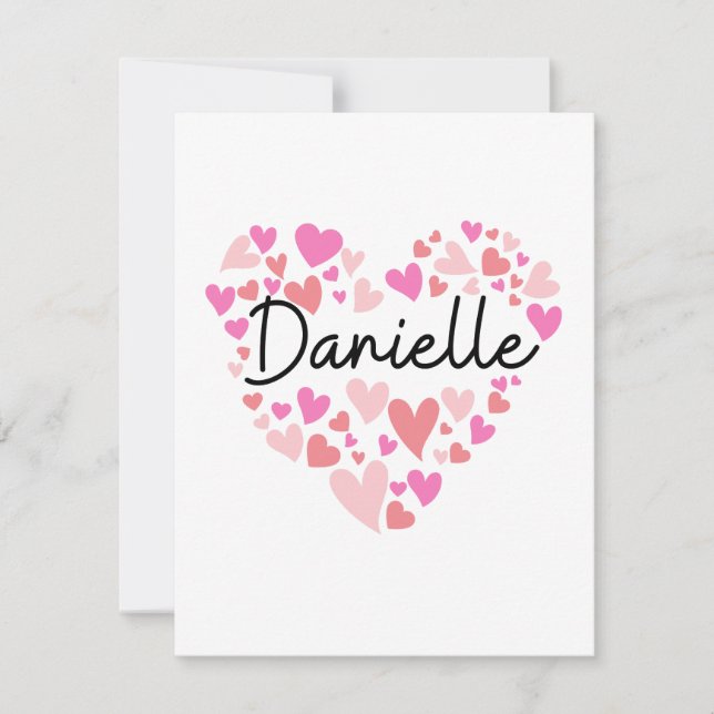 Cartão De Agradecimento I love Danielle - hearts for Danielle (Frente)