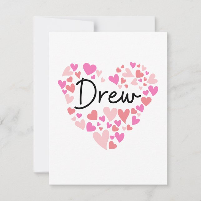 Cartão De Agradecimento I love Drew - hearts for Drew (Frente)