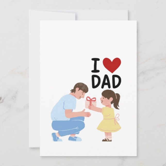 Cartão De Agradecimento i love you dad (Frente)