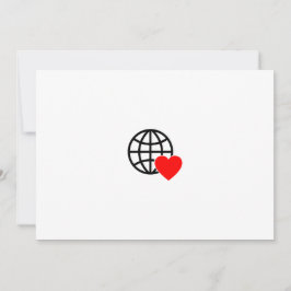 Cartão De Agradecimento Ícone do Globo de Amor Mundial | Coração Terra Des