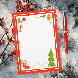 Cartão De Agradecimento Ícones Fofos Natal Festa CUSTOM Personalizado 