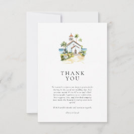 Cartão De Agradecimento Igreja Católica Casamento Tropical