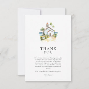 Cartão De Agradecimento Igreja Católica Casamento Tropical