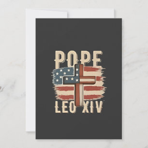 Cartão De Agradecimento Igreja Cristã do Papa Leão XIV Bandeira dos EUA