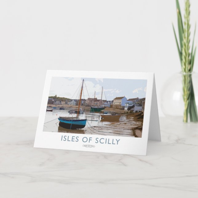 Cartão De Agradecimento Ilhas Scilly Rail Poster (Frente)
