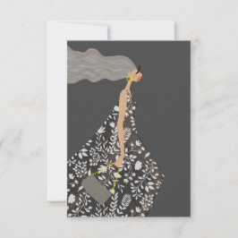 Cartão De Agradecimento Ilustração da Moda Fashionista do Jardim Swag