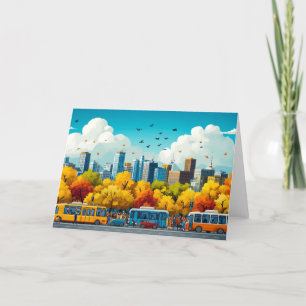 Cartão De Agradecimento Ilustração de Arquitetura de Cidade Desenho de Aqu