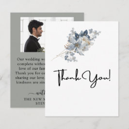 Cartão De Agradecimento Ilustração de Arranjo Floral Aquarela Rústica