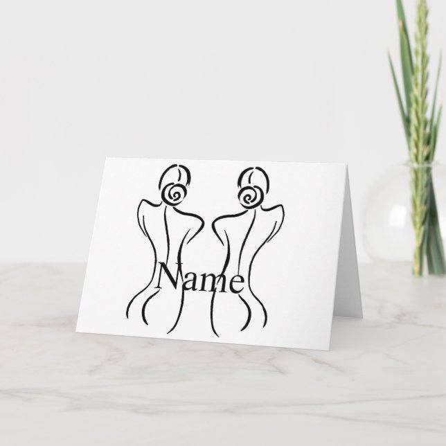 Cartão De Agradecimento Ilustração de arte feminina Thunder_Cove (Frente)