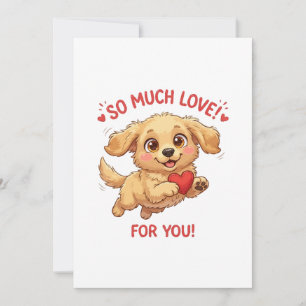 Cartão De Agradecimento Ilustração de Cachorrinho Fofo com Coração