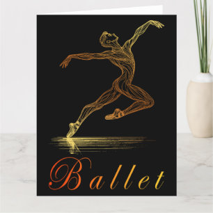 Cartão De Agradecimento Ilustração de Dançarino Masculino do Balé de Arte 