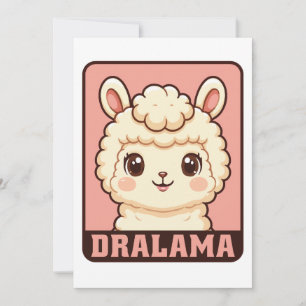 Cartão De Agradecimento Ilustração de lhama fofa design