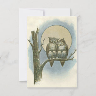 Cartão De Agradecimento Ilustração de vintage owls
