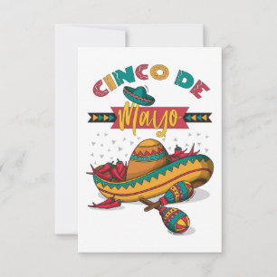 Cartão De Agradecimento Ilustração do Cinco De Mayo, 1/2