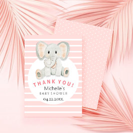 Cartão De Agradecimento Ilustração em Aquarela de Elefante Fofo de Primave