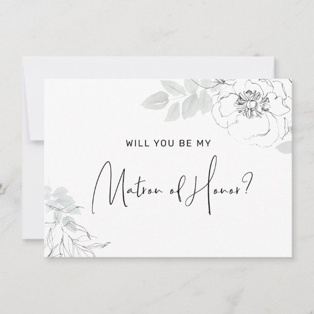 Cartão De Agradecimento Ilustração Floral Botânica Matão de Honra (Frente)