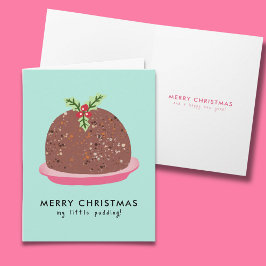 Cartão De Agradecimento Ilustração Moderna de Pudim de Natal Feliz