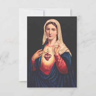 Cartão De Agradecimento Imaculado Coração de Maria Carta Santa | Ave Maria