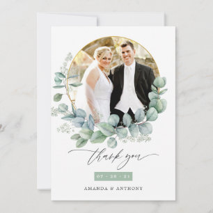 Cartão De Agradecimento Imagem de Casamento Eucalyptus Watercolor