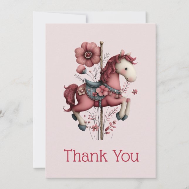 Cartão De Agradecimento Imagem de Cavalo de Carrossel Caprichoso (Frente)