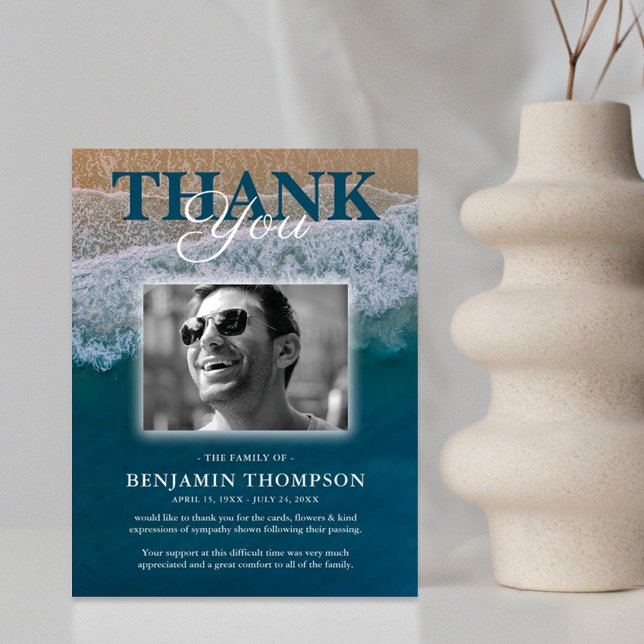 Cartão De Agradecimento Imagem do Memorial Funeral Beach (Criador carregado)