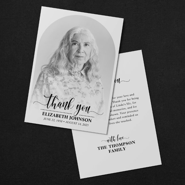 Cartão De Agradecimento Imagem Memorial Funeral Elegante (Criador carregado)