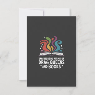 Cartão De Agradecimento Imaginem ter medo de rainhas e livros LGBT