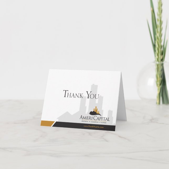 Cartão De Agradecimento Imóveis PERSONALIZADOS Obrigado Pela Sua Empresa (Frente)