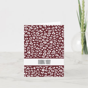 Cartão De Agradecimento Impressão de leopardo vermelho Obrigado