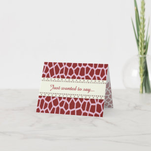 Cartão De Agradecimento Impressão do girafa de Brown da cor da picareta d