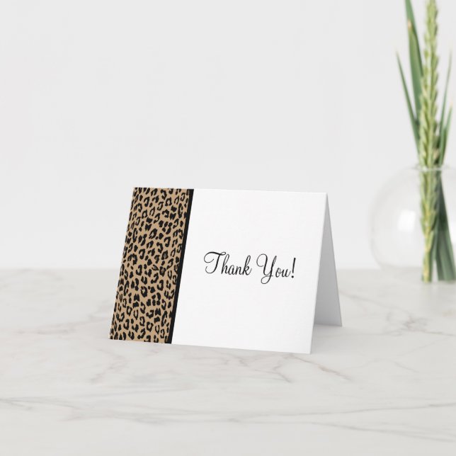 Cartão De Agradecimento Impressão do leopardo (Frente)