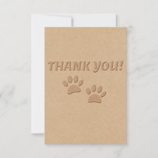 Cartão De Agradecimento Impressão E Texto Da Pata Do Cão