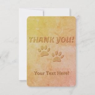 Cartão De Agradecimento Impressão E Texto Personalizado Da Pata De Cães