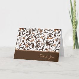 Cartão De Agradecimento Impressão floral do vintage