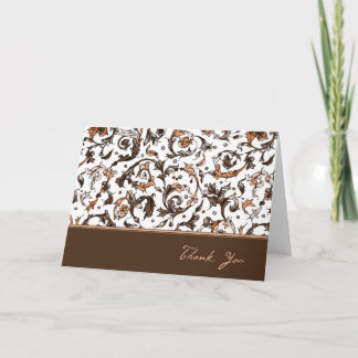 Cartão De Agradecimento Impressão floral do vintage
