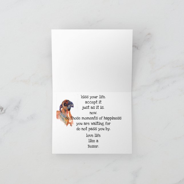 Cartão De Agradecimento Impressão por aquarela Inspiração do Boxer#2 Cartã (Interior)