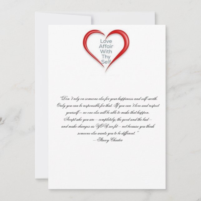 Cartão De Agradecimento Incentive o respeito do auto (Frente)