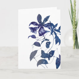 Cartão De Agradecimento Indigo Blue Watercolor Clematis Flower