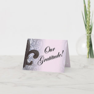 Cartão De Agradecimento indigo/rosa "pulgão de ferro de lis" obrigado, car