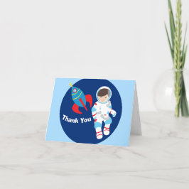 Cartão de Agradecimento Infantil Foguete Espacial 