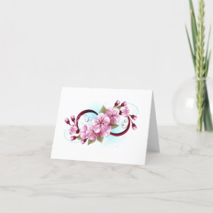 Cartão De Agradecimento Infinidade com Flores de Flor Sakura